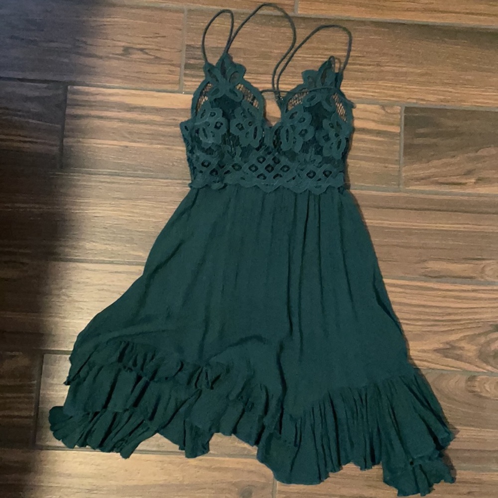 NWOT Free People Green Adella Dress